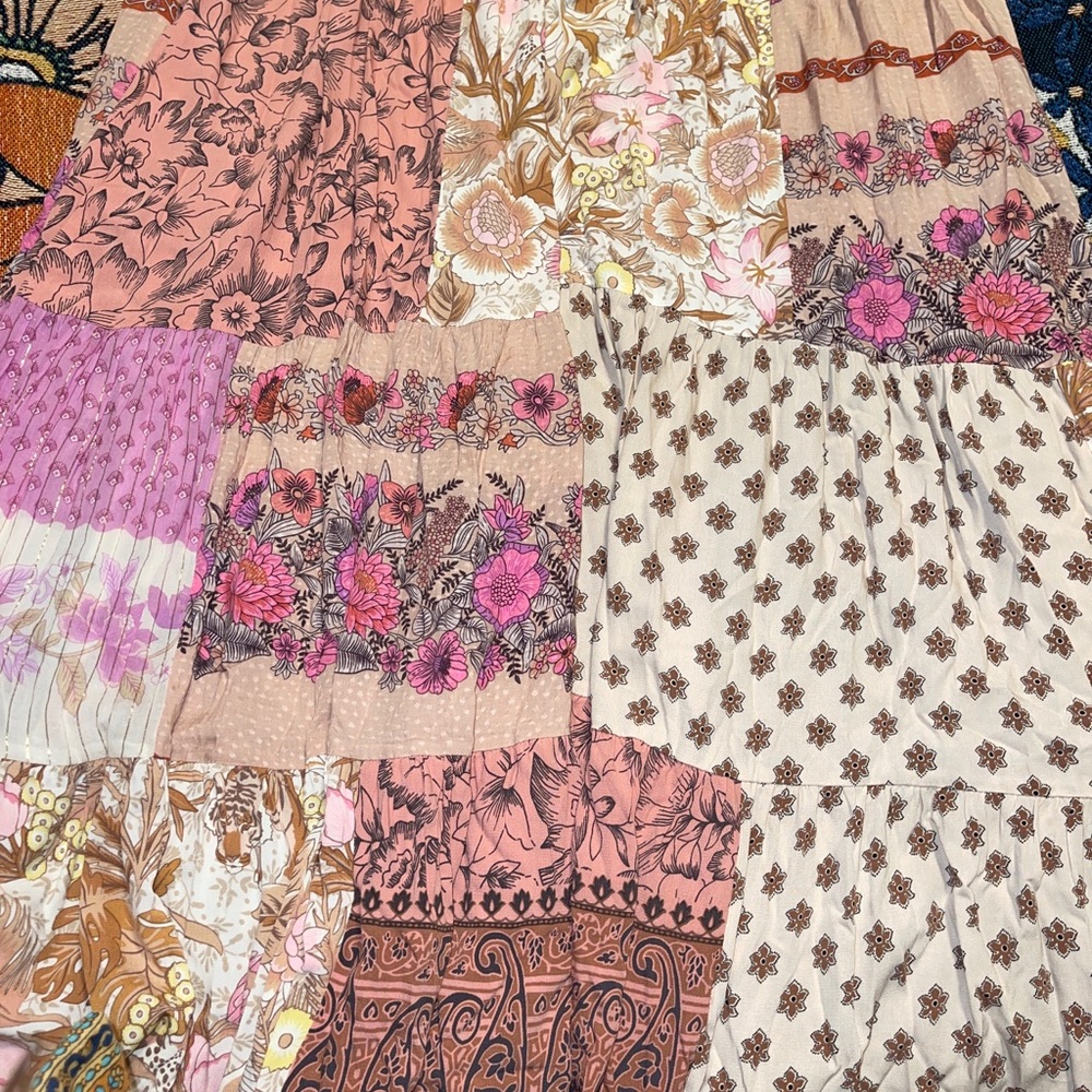 SPELL DESIGNS NWT Renew Patchwork Gown M/L Blush - Picture 3 of 10